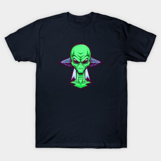 Alien Head with UFO T-Shirt